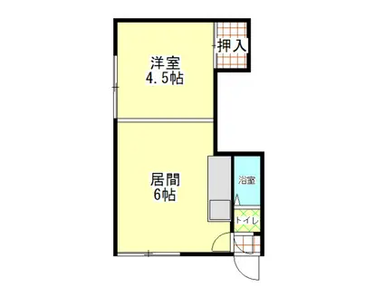 コーポ島田(1DK/2階)の間取り写真