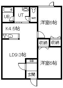 豊岡DR.16(2LDK/2階)の間取り写真