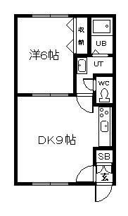 メゾン東421(1LDK/2階)の間取り写真