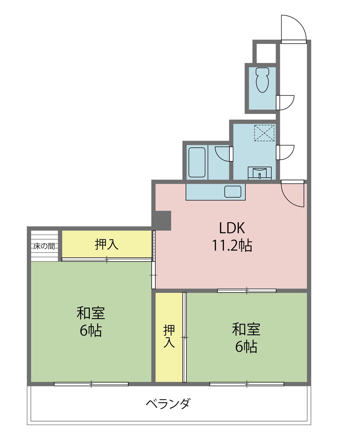 ライオンズマンション牧志第3(2LDK/3階)の間取り写真