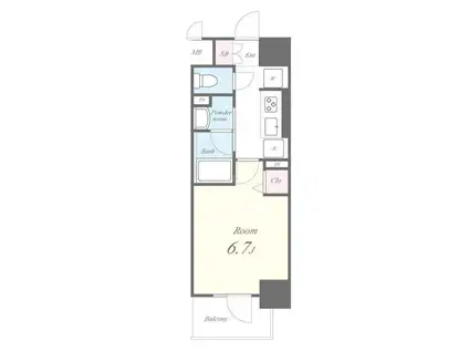 カサ・フェリーチェ(1K/3階)の間取り写真