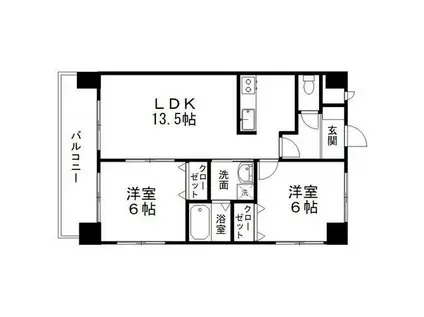 パークヒル保立(2LDK/4階)の間取り写真