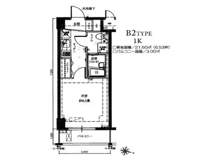 ヴェルト横浜吉野町(1K/6階)の間取り写真