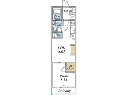 リブリ・高野(1LDK/2階)の間取り写真