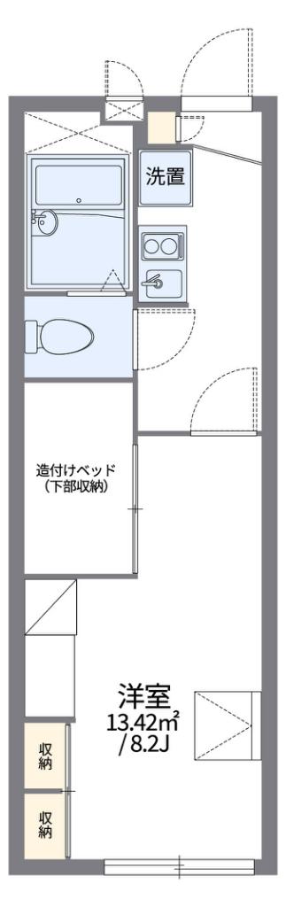 レオパレス茶屋(1K/1階)の間取り写真
