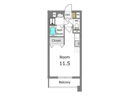 モア クレドール(ワンルーム/8階)の間取り写真