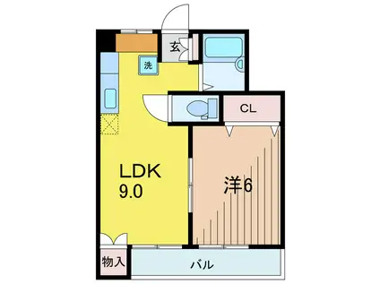 小山マンション(1LDK/4階)の間取り写真