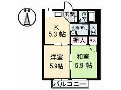 アーバンライフA(2K/1階)の間取り写真