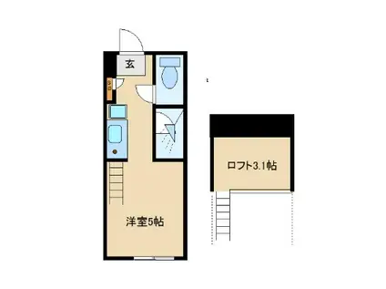 ラ・プチット・メゾン弥生町(ワンルーム/1階)の間取り写真