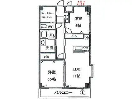 クープル南原(2LDK/3階)の間取り写真