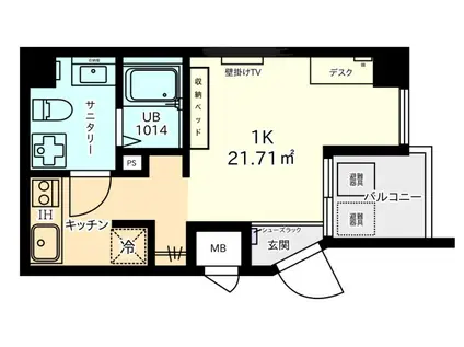 エクセル横川(1K/4階)の間取り写真