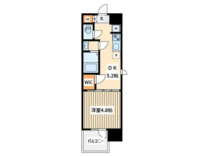 エステムコート東京八王子(1DK/9階)の間取り写真