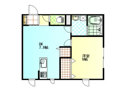 ピュアフラワー(1DK/2階)の間取り写真