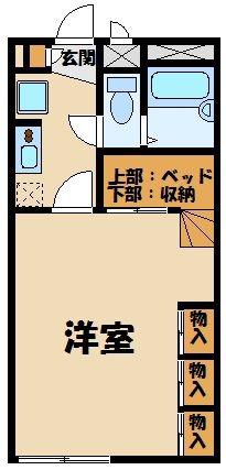レオパレス一本杉II(1K/2階)の間取り写真