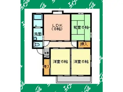 ルーエックII(3DK/2階)の間取り写真