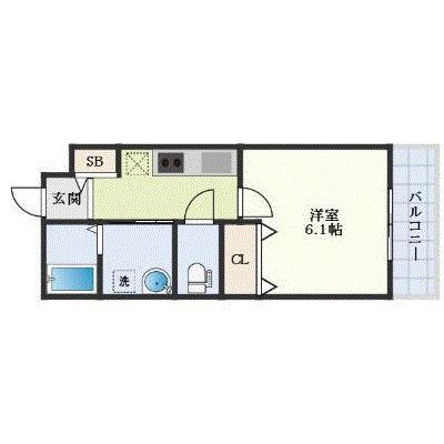 リアコート下新庄(1K/3階)の間取り写真