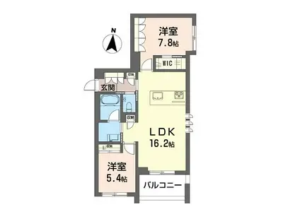 フェリシード 多摩川(2LDK/2階)の間取り写真