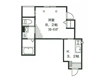 FLECHIR(1K/2階)の間取り写真