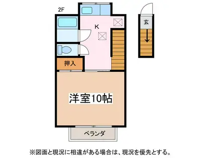 稼ぐ家姫19号(1K/2階)の間取り写真