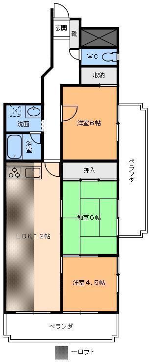 ロイヤルヴィラ(3LDK/5階)の間取り写真