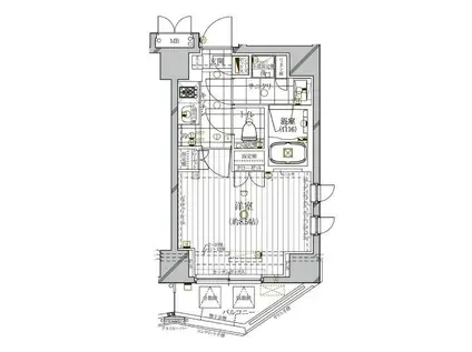 レガリス木場ステーションフロント(1K/4階)の間取り写真