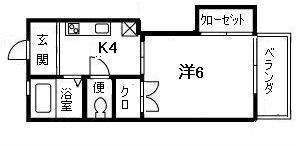 エスペランサ21(1K/1階)の間取り写真
