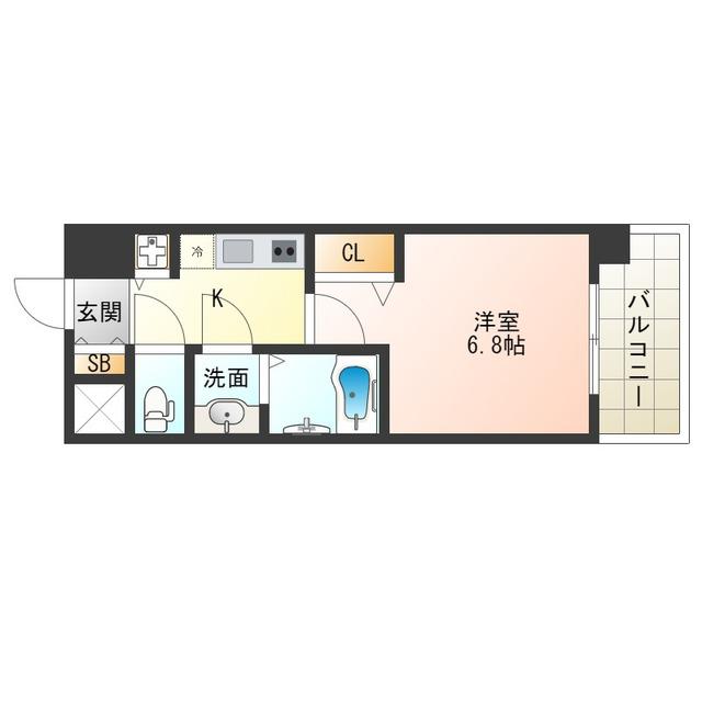 レグゼスタ福島II(1K/4階)の間取り写真