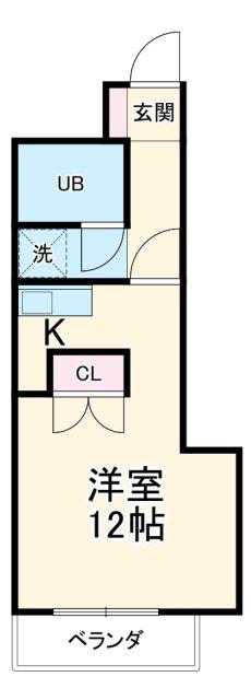 クレセントコート静岡(ワンルーム/3階)の間取り写真