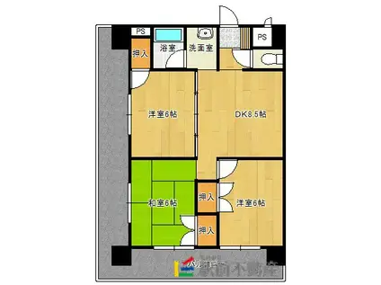 メゾン原II(3DK/8階)の間取り写真