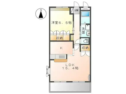 ロイヤルコーポ中川(1LDK/3階)の間取り写真