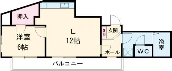 SANKOラフィーネ三宮(1LDK/9階)の間取り写真
