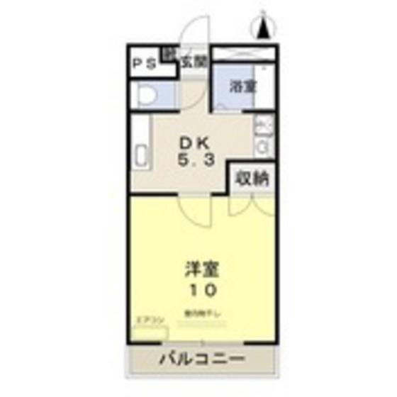 サニーコスモII(1DK/2階)の間取り写真