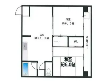 リノGRANDBELLE姫路(2LDK/4階)の間取り写真