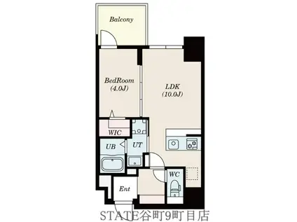 LA DOUCEUR谷町(1LDK/8階)の間取り写真