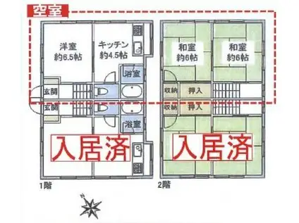 ロビンコートII(3DK/2階)の間取り写真