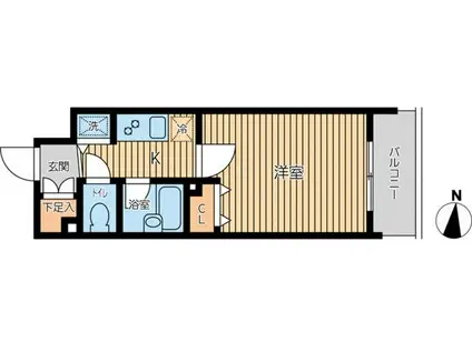 CITY SPIRE両国(1K/7階)の間取り写真