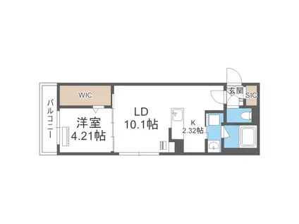 カヴァティーナ(1LDK/3階)の間取り写真