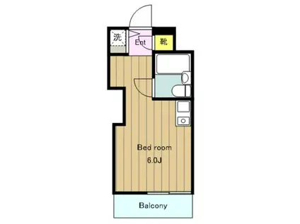 ウィンベルソロ桜ケ丘第9(ワンルーム/2階)の間取り写真