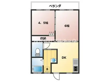 宝ハイツ1(2DK/1階)の間取り写真