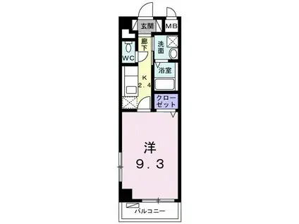 オンネアまかび(1K/3階)の間取り写真