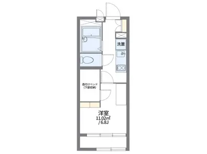 西武池袋線 江古田駅 徒歩7分 2階建 築18年(1K/1階)の間取り写真