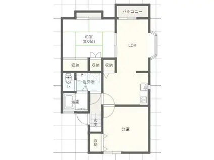 SUNヴィラージュA(2LDK/2階)の間取り写真