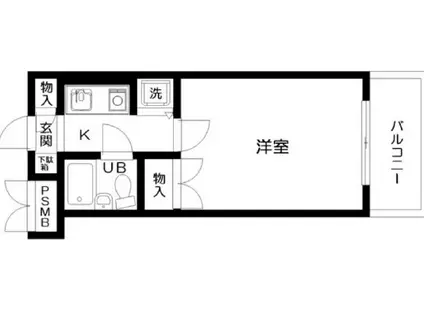 日神パレス桜上水(1K/3階)の間取り写真