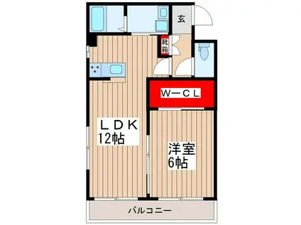 ビオ・エルデ(1LDK/2階)の間取り写真