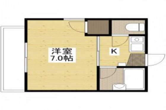 サバービア山根(1K/2階)の間取り写真