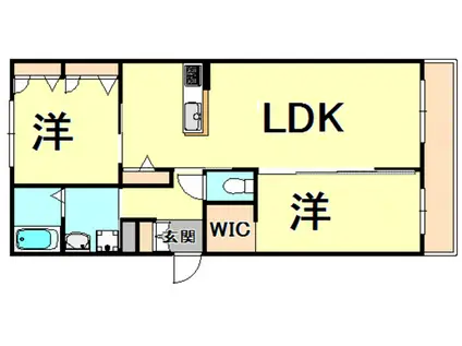 MAST COURT 丸橋 A棟(2LDK/1階)の間取り写真