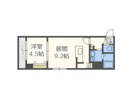 ノースプレミア大通北(1LDK/8階)の間取り写真