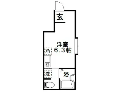 ジュネス雑司が谷(ワンルーム/1階)の間取り写真