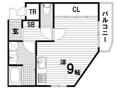 ワコーレヴィアーノ長田(ワンルーム/3階)の間取り写真