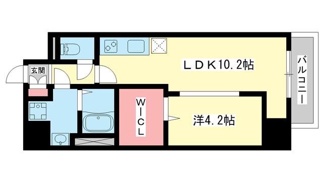 SS14(1LDK/6階)の間取り写真